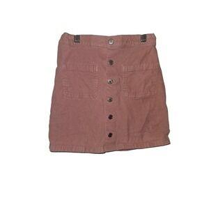 Kids Corduroy Button Front A Line Skirt Dusty Rose Size 12
